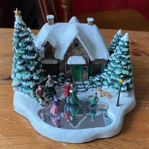 Thomas Kinkade "Skater's Pond" 2004 Teleflora Gift Christmas Village